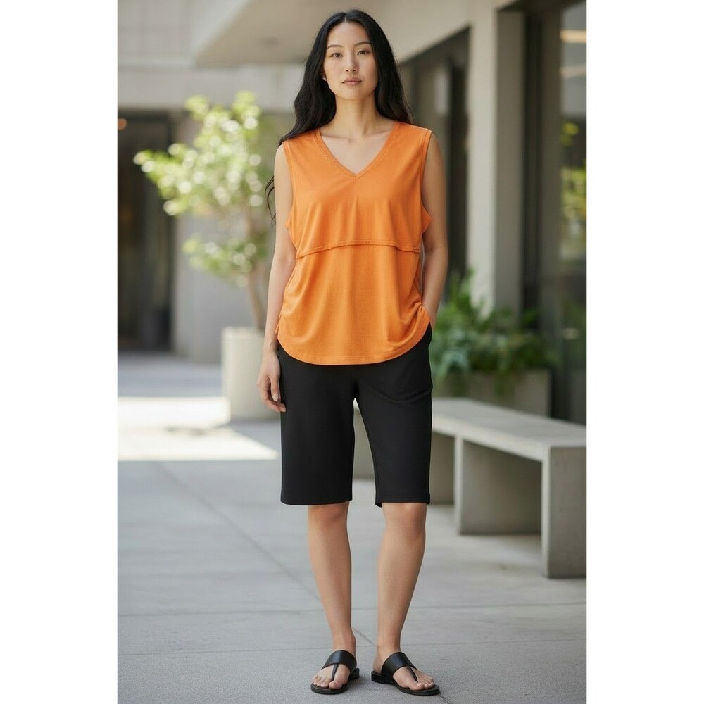 Jason Maxwell Empire Waist Knit Tank Top Orange Size Woman's Plus 2X V Neck NWT
